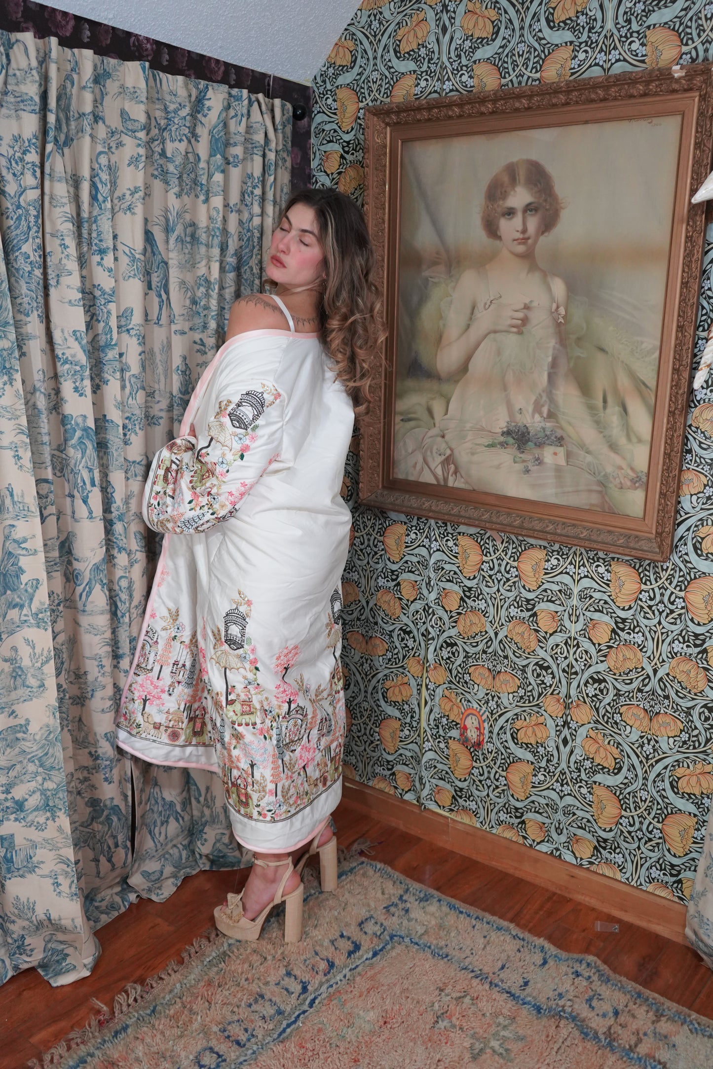 Porcelain Garden Silk Robe