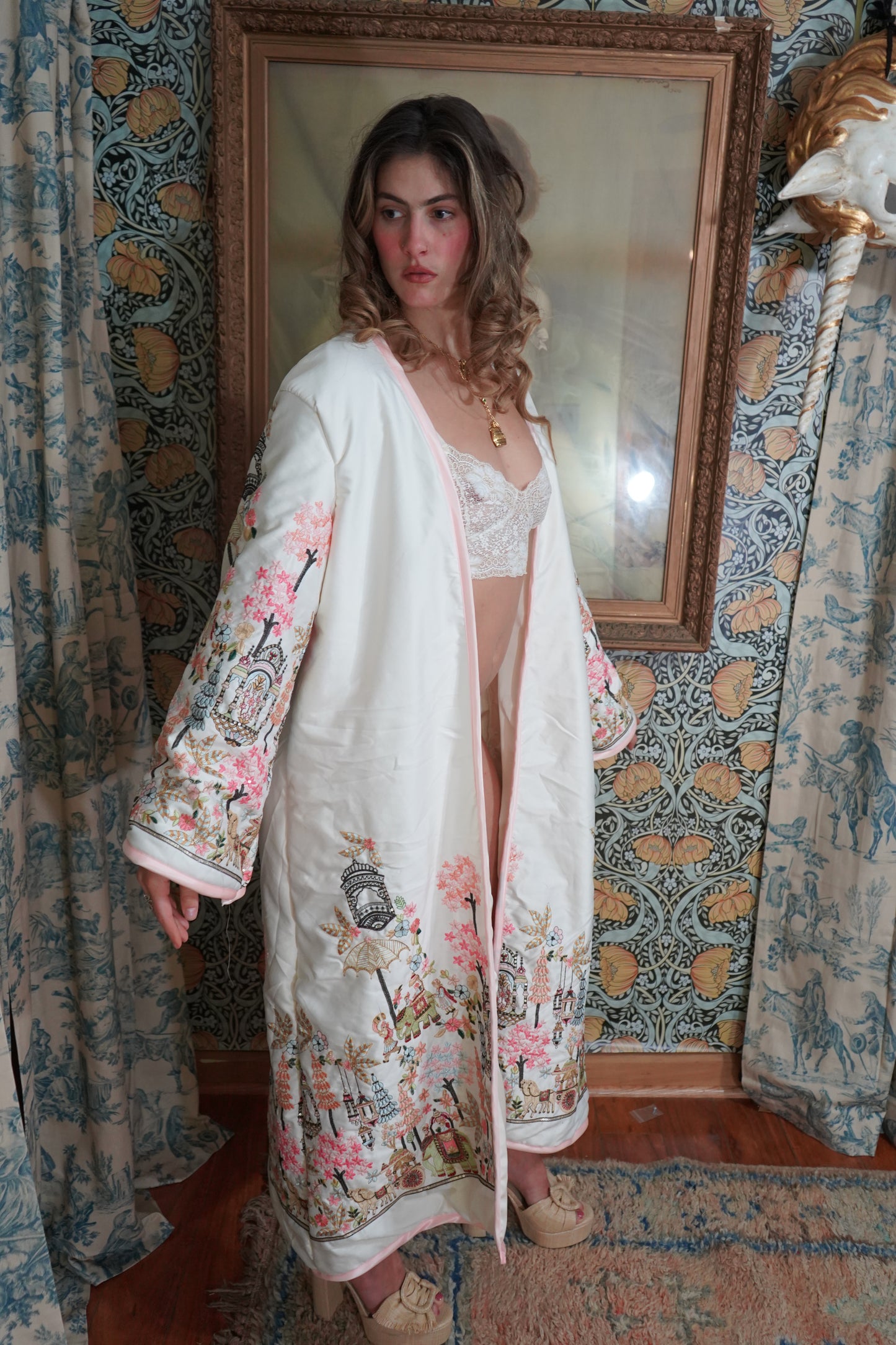 Porcelain Garden Silk Robe